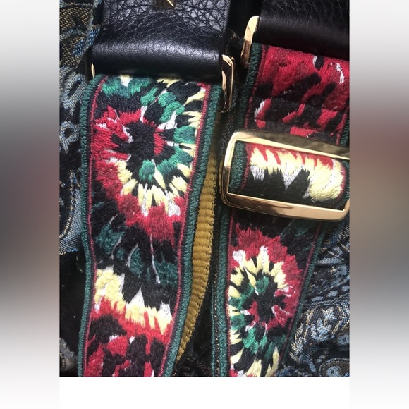 Valentino Guitar Strap - Tie Dye Rasta Jamaican Rockstud - Picture 9 of 11